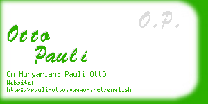 otto pauli business card