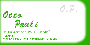 otto pauli business card